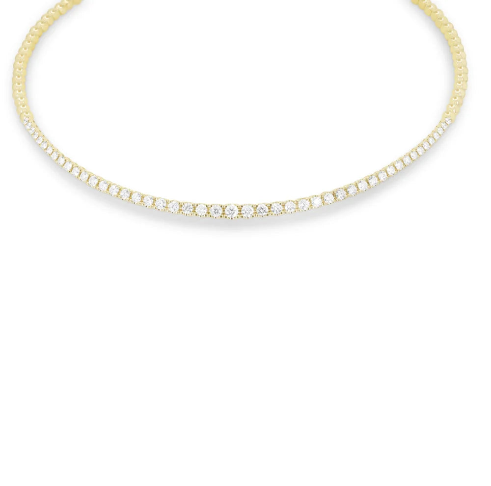 14K YG Diamond & Gold Bead Flexi Collar Necklace Main image
