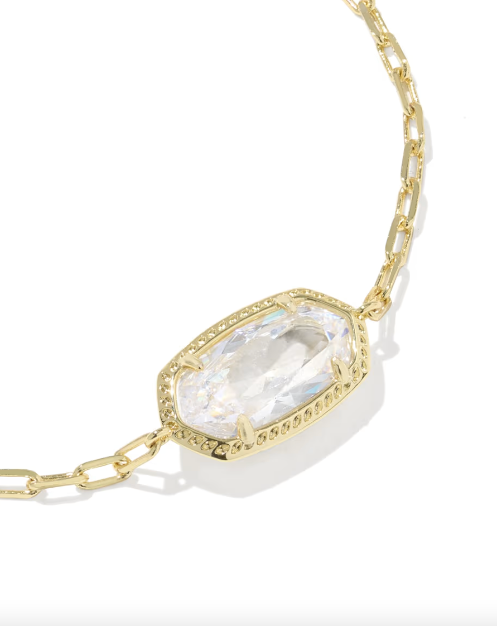 Gold Plated Elaina Luxe Chain Bracelet in White CZ by Kendra Scott