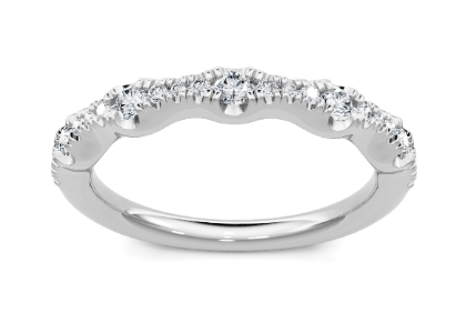 14K WG 11 Rd dia=1cttw Big Small Alternating Split Prong Band Main image