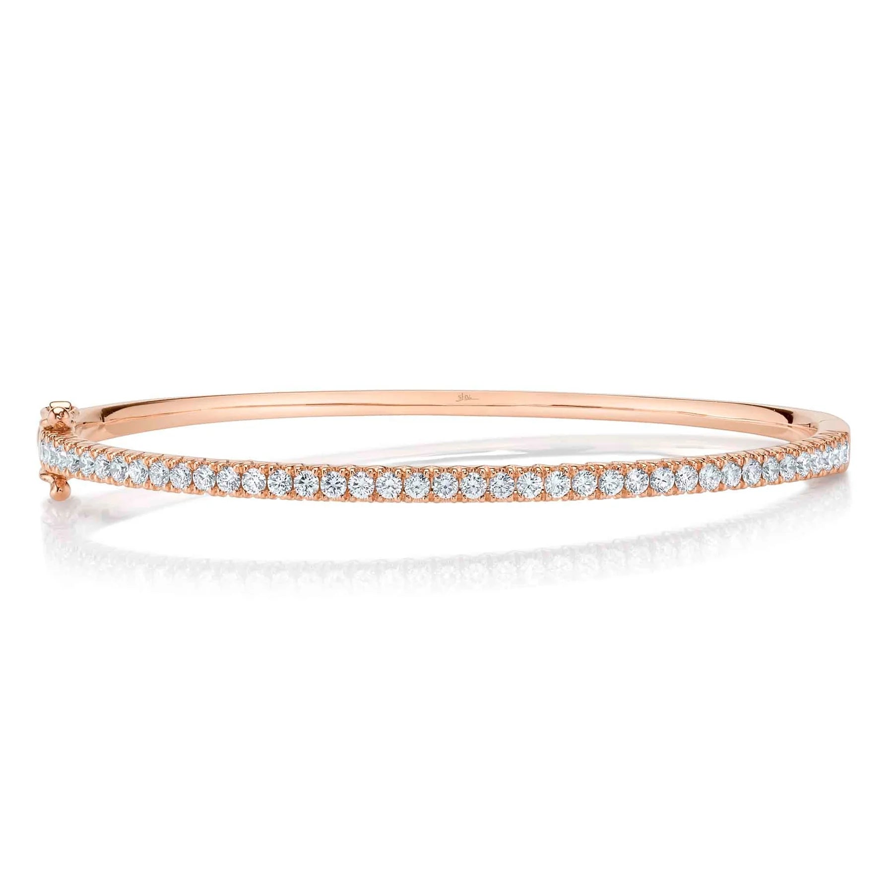 14K RG 1cttw Diamond Line Bangle Bracelet *Estate Item Sold as is, Final Sale*