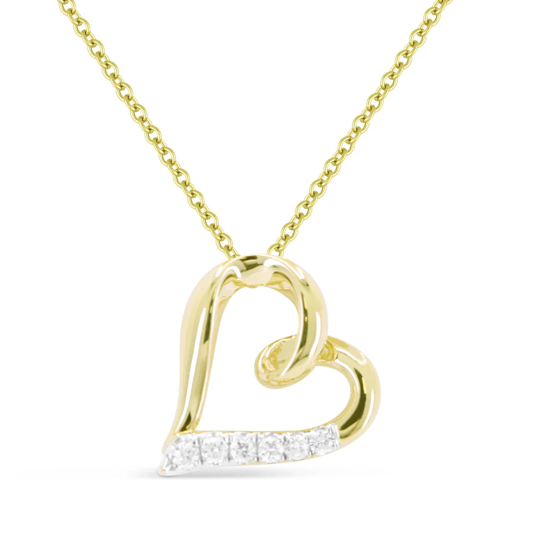 14K YG Diamond Heart Pendant Necklace Main image