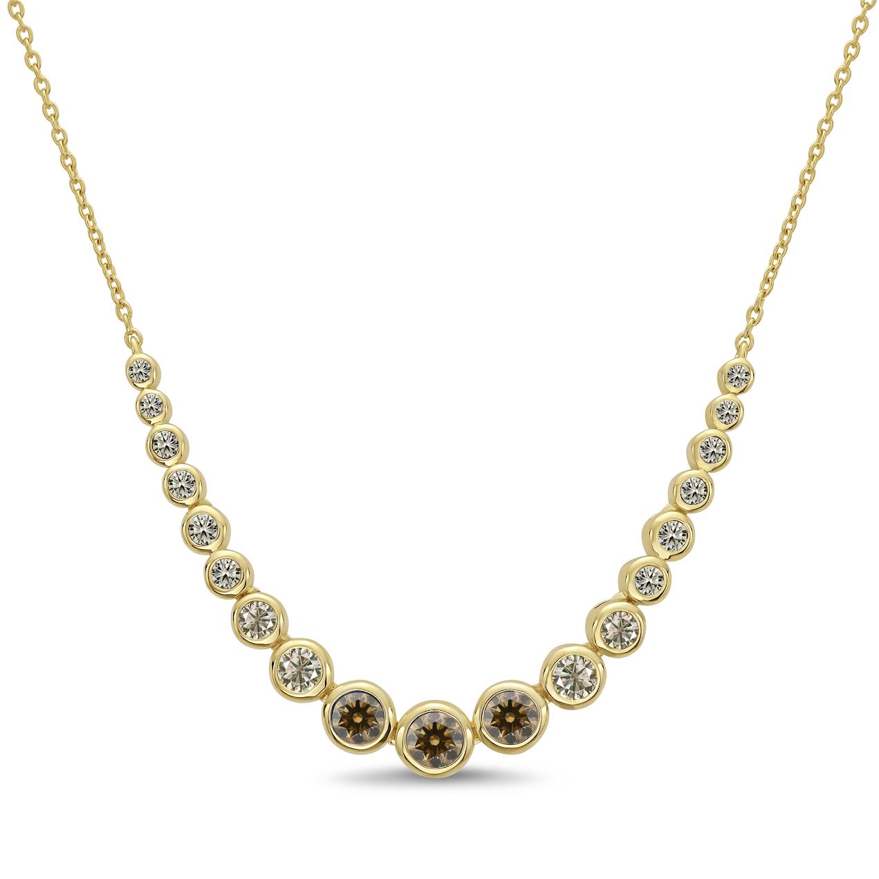 10K YG 1 1/2cttw Desert Diamond Bezel Set Smile Necklace Main image