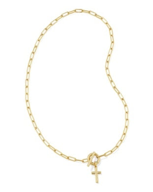 Gold Plated Cross Link & Chain Necklace by Kendra Scott