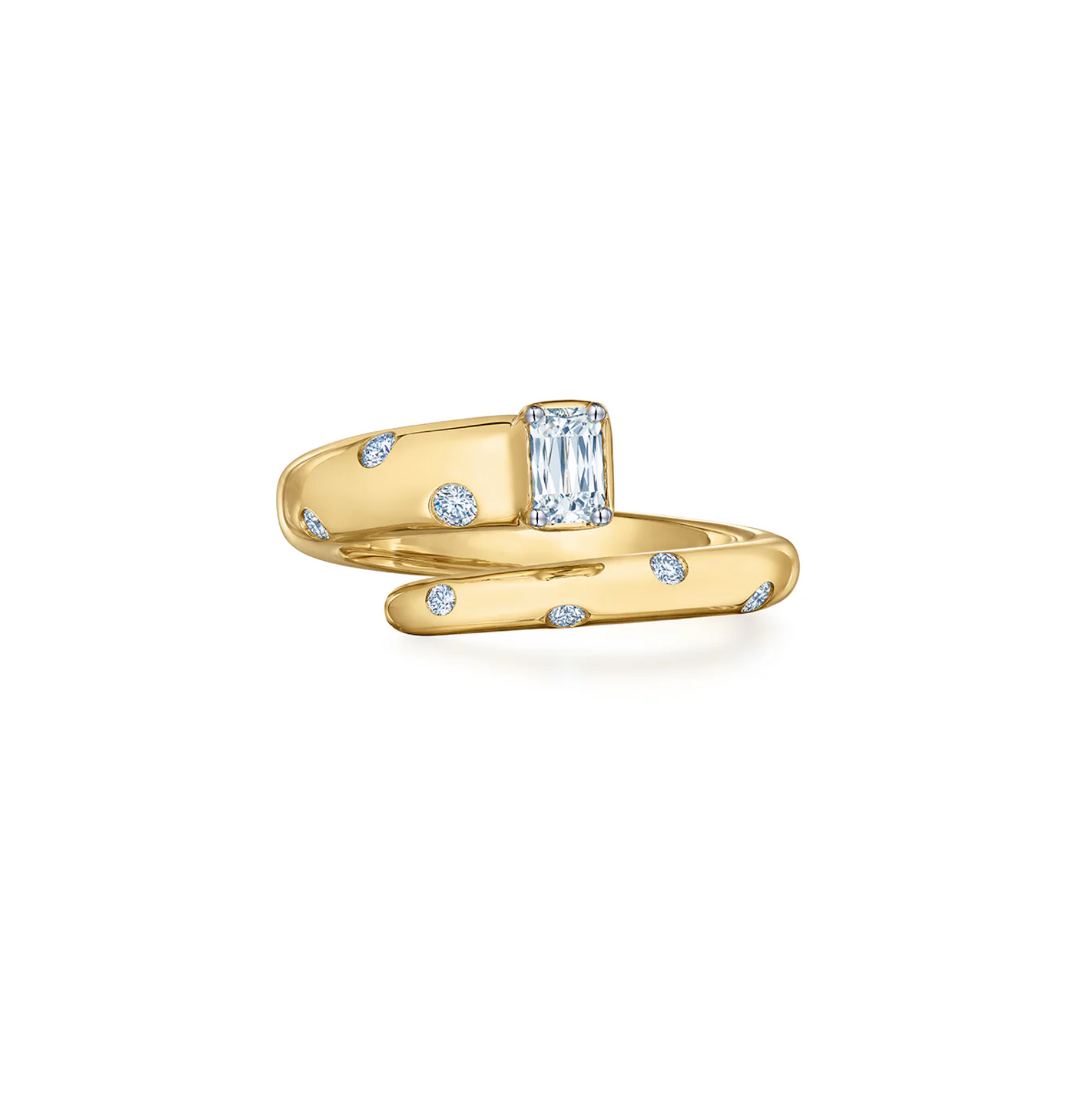 18K Yellow Gold Diamond Cobblestone Narrow Wrap Ring with Ashoka by KWIAT Main image