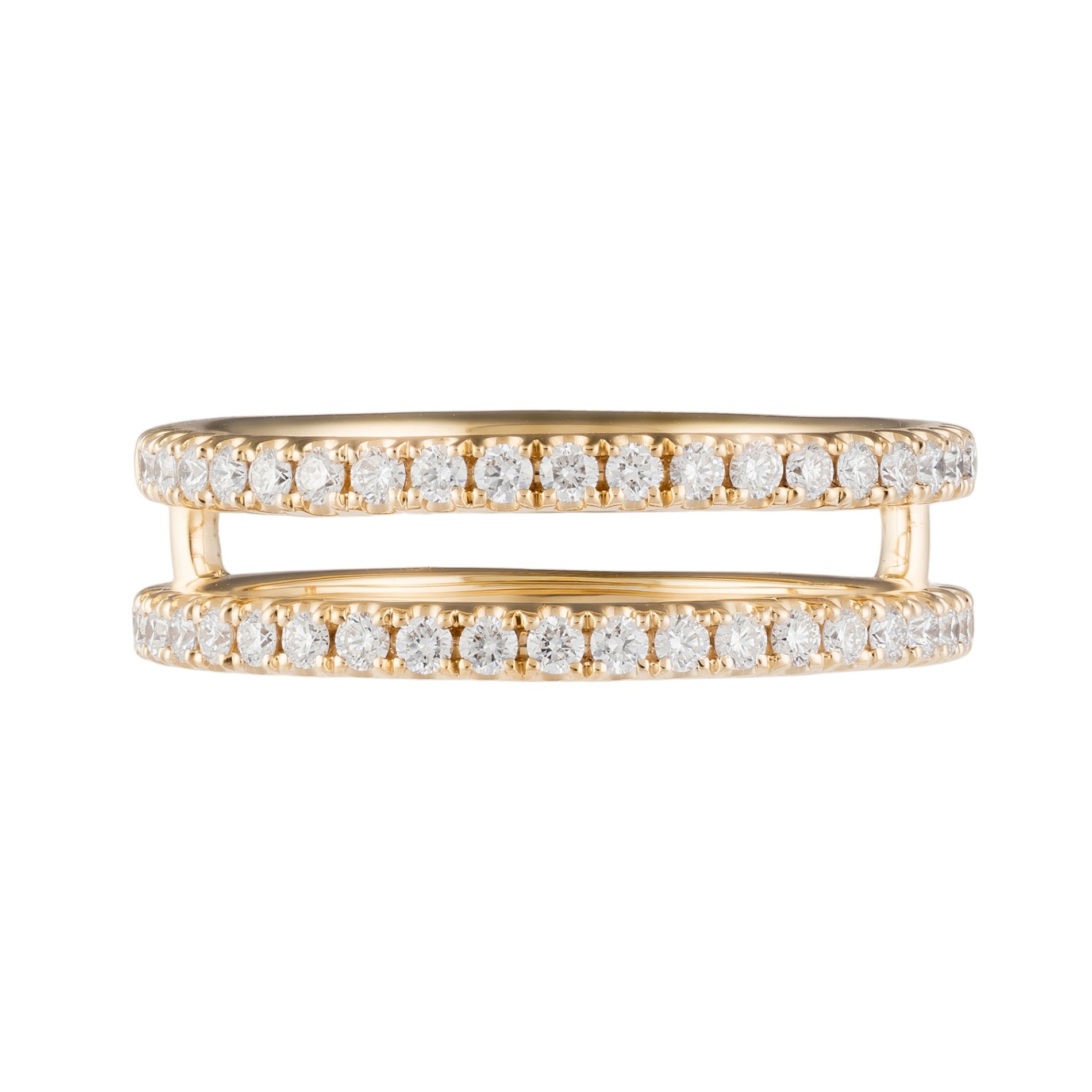 14K Yellow Gold 1/2cttw Diamond Straight Line Ring Guard