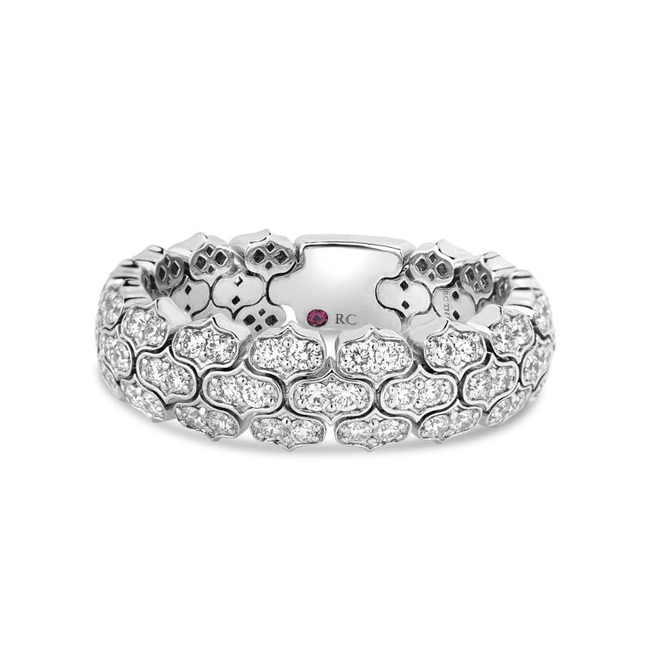 18K White Gold Diamond Cobra Ring by Roberto Coin