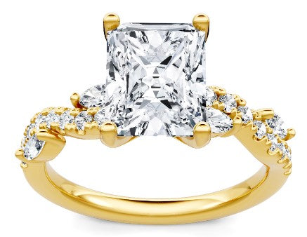 14K YG Emerald 3/8cttw Diamond Vine Semi-Mount by Imagine Bridal