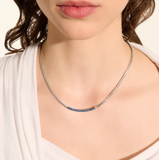 Sterling Silver Essentials Blue Sapphire Bar Necklace by John Hardy Secondary image