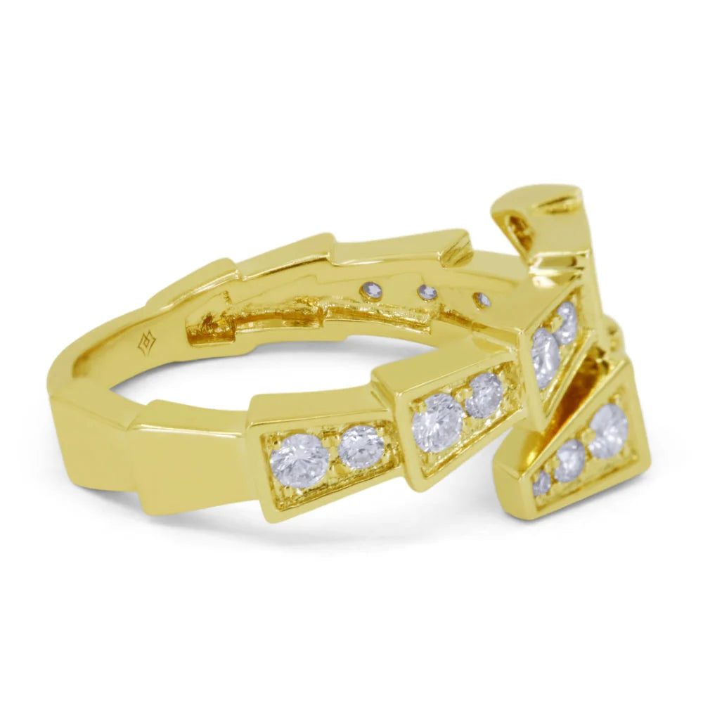 14K YG Diamond Serpent Wrap Ring