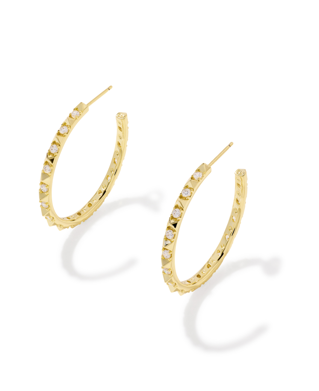 14K Gold Plated Fate Hoops in White CZ by Kendra Scott