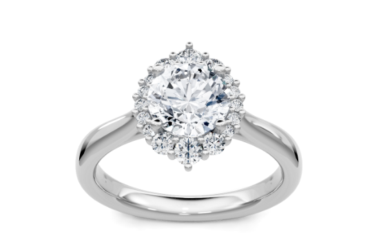 14K RG Halo Top Plain Shank Eng Ring 16 Rd Dia=3/8cttw Main image