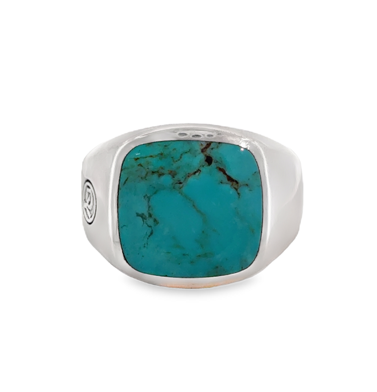 Sterling Silver David Yurman Turquoise Gents Signet Ring Main image
