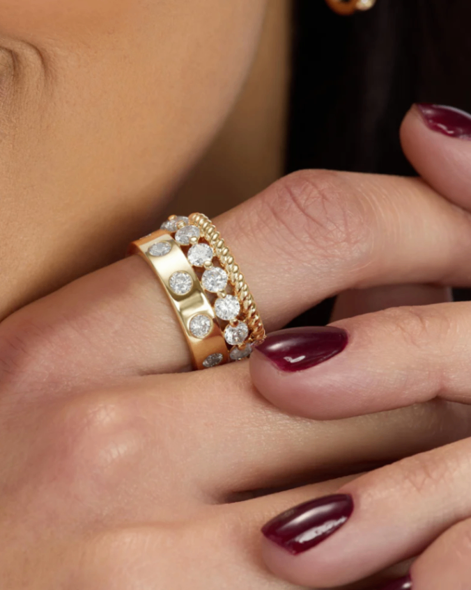 18K Gold Plated Ashley Venice Ring in White CZ by Melinda Maria Secondary image