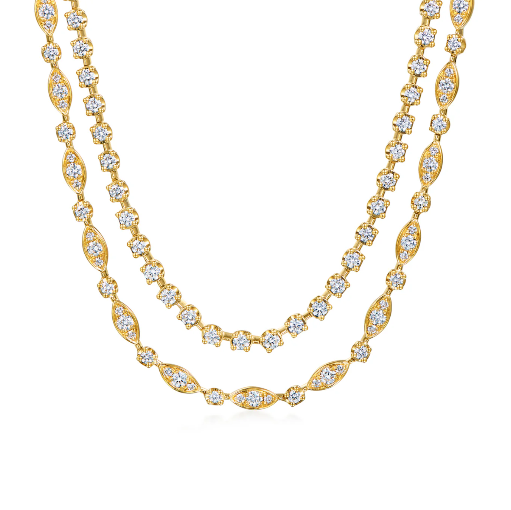 18K Yellow Gold Diamond Starry Night Double Line Necklace by KWIAT