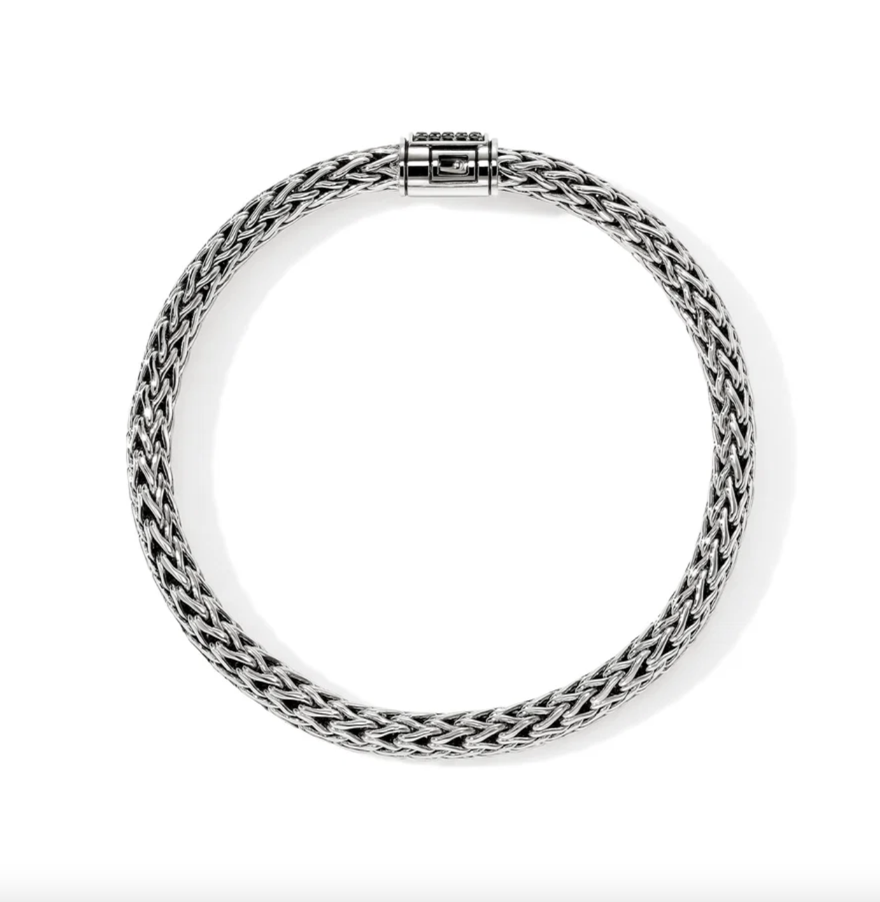 Sterling Silver Icon 6.5mm Bracelet with Treated Black Sapphire Clasp by John Hardy