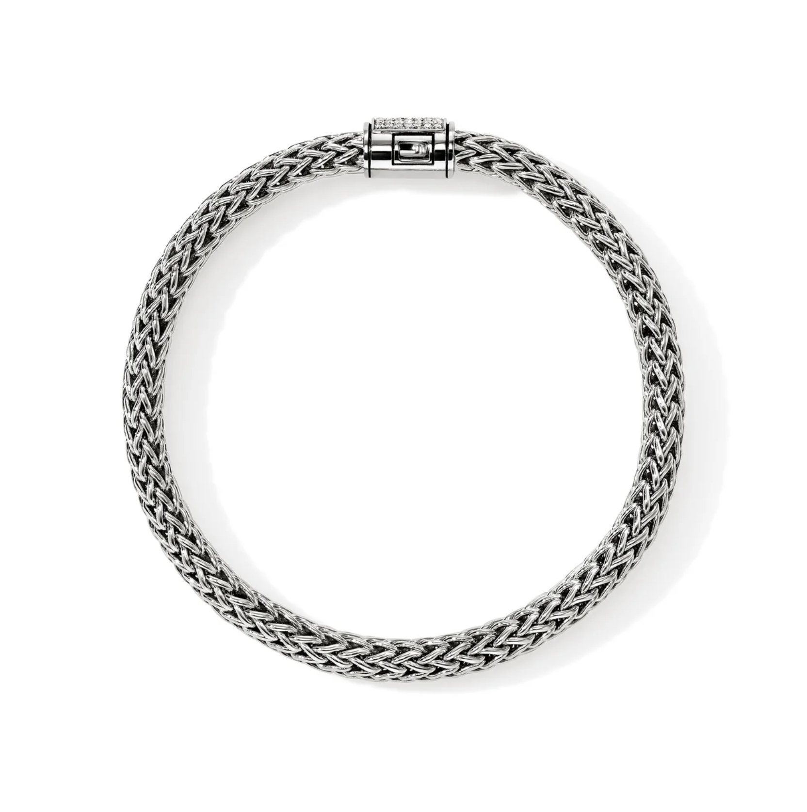 Sterling Silver Icon 7.5mm Bracelet with Diamond Clasp by John Hardy Main image