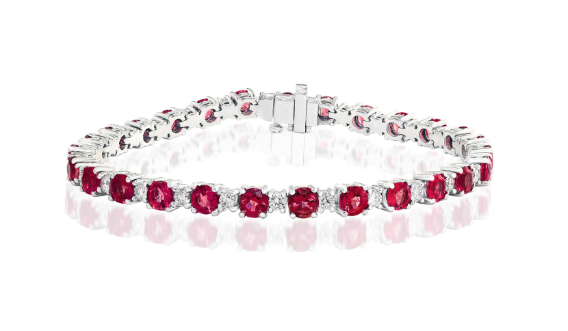 14K WG Alternating Ruby and Diamond Bracelet 27 Dia= 1.48cttw 27 Rub=8.00cttw Main image