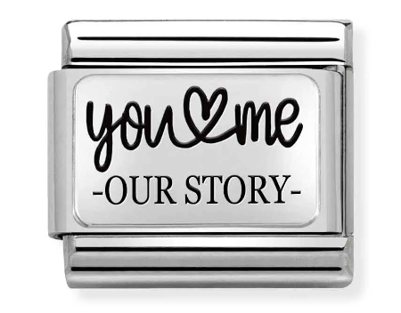 Stainless Steel & Sterling Silver You & Me Story Charm
