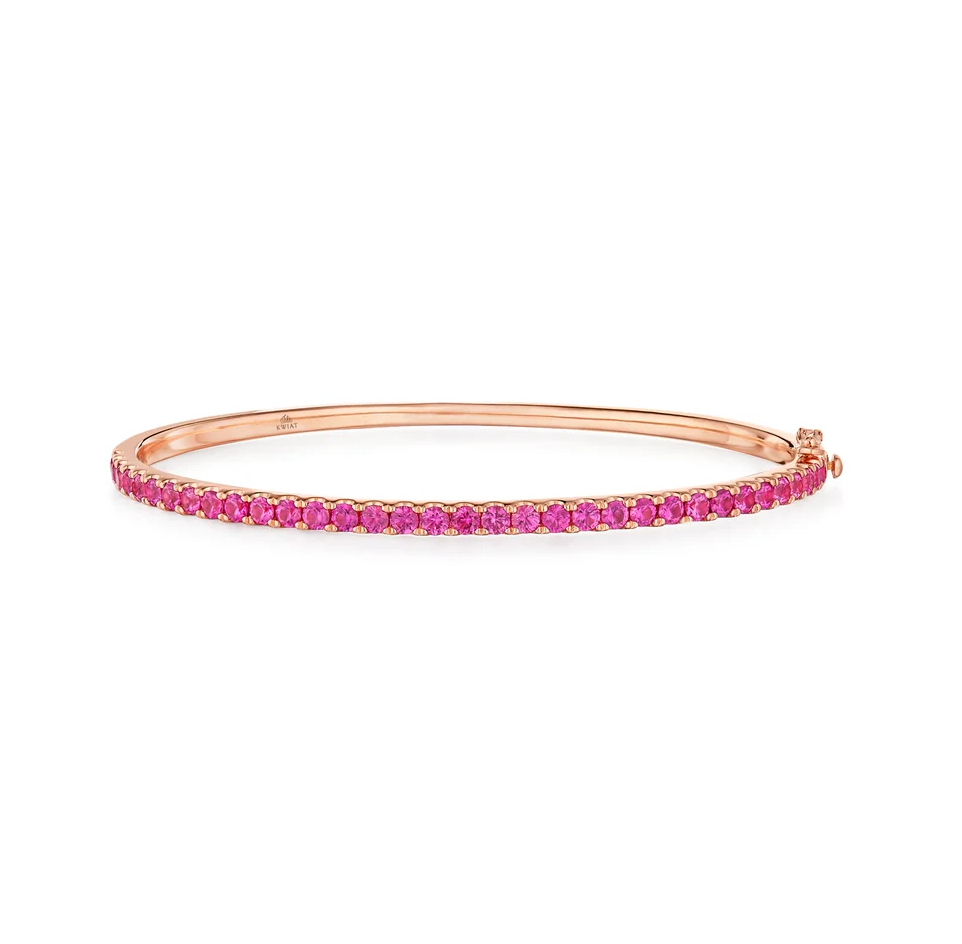 18K Rose Gold 3.2mm Pink Sapphire Stackable Bangle by KWIAT
