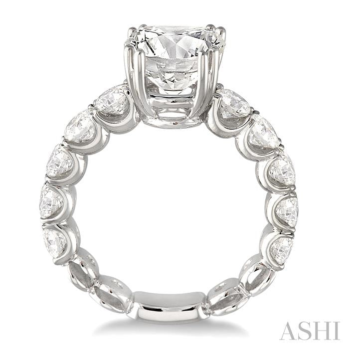 18K WG 2cttw Diamond Shared Prong Semi-Mount Secondary image