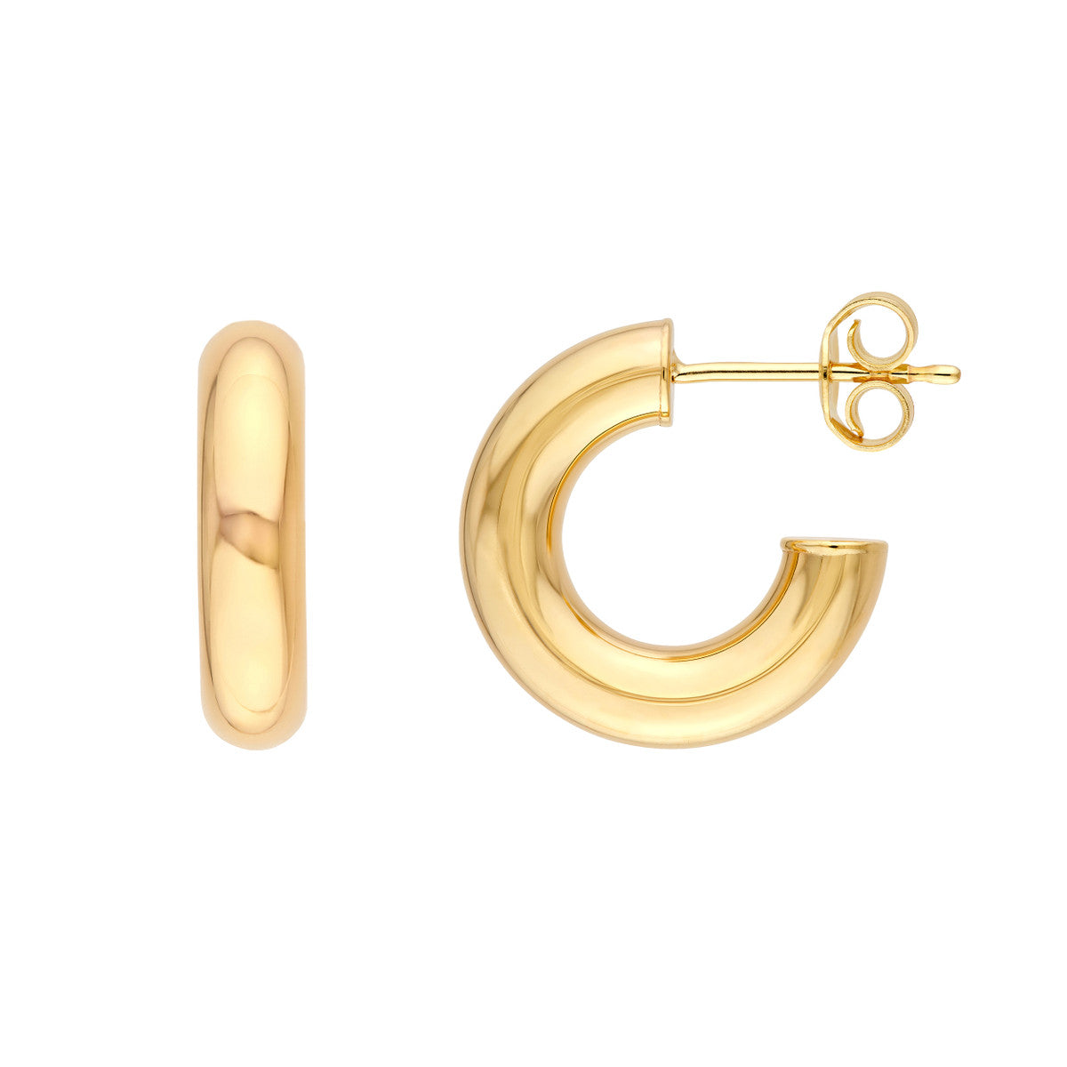 14K YG 8mm Open Polished Hoop Earrings