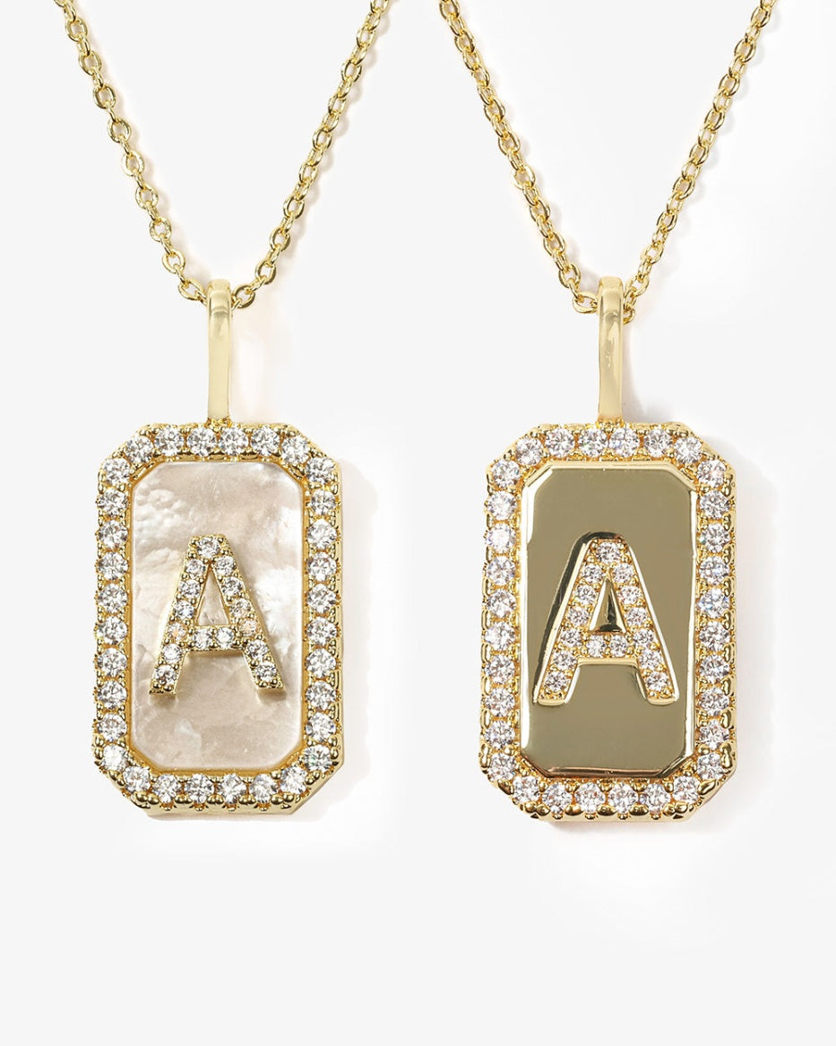 18K Gold Plated Love Letters Double-Sided "A" Necklace by Melinda Maria