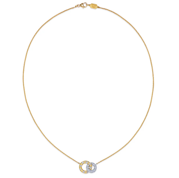 18K Two-Tone Cobblestone Petite Interlocking Diamond Pendant by KWIAT