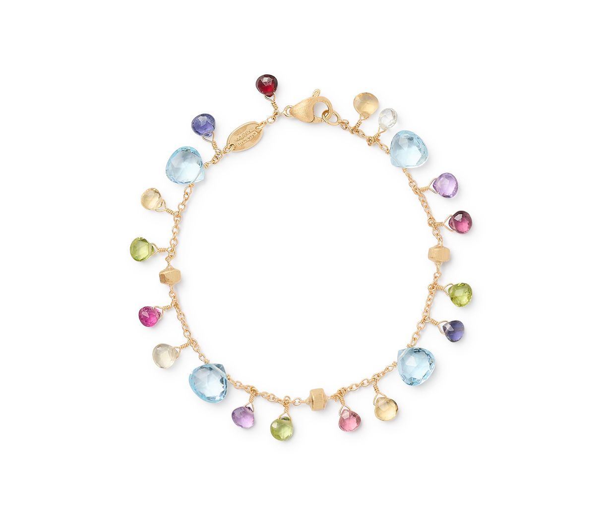 18K YG Paradise Single Strand Mixed Semi-Precious Gemstone Bracelet w Topaz Accents by Marco Bicego Main image