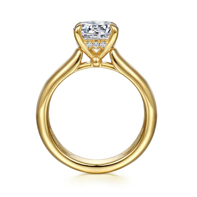 14K YG "Reeve" Round Wide Solitaire Semi-Mount by Gabriel NY
