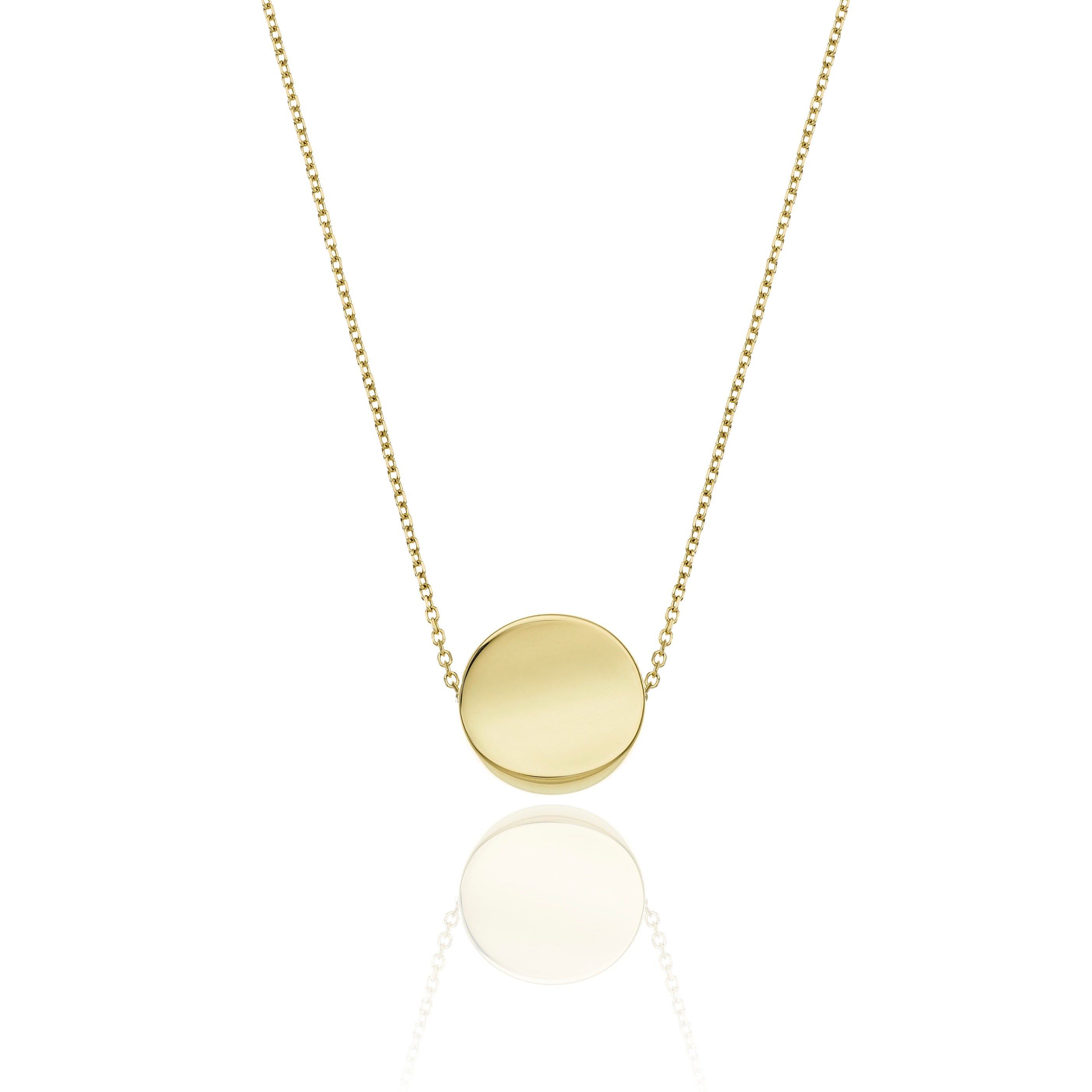18K YG "Armillas Glow" Smooth Disc Pendant Necklace by Chimento
