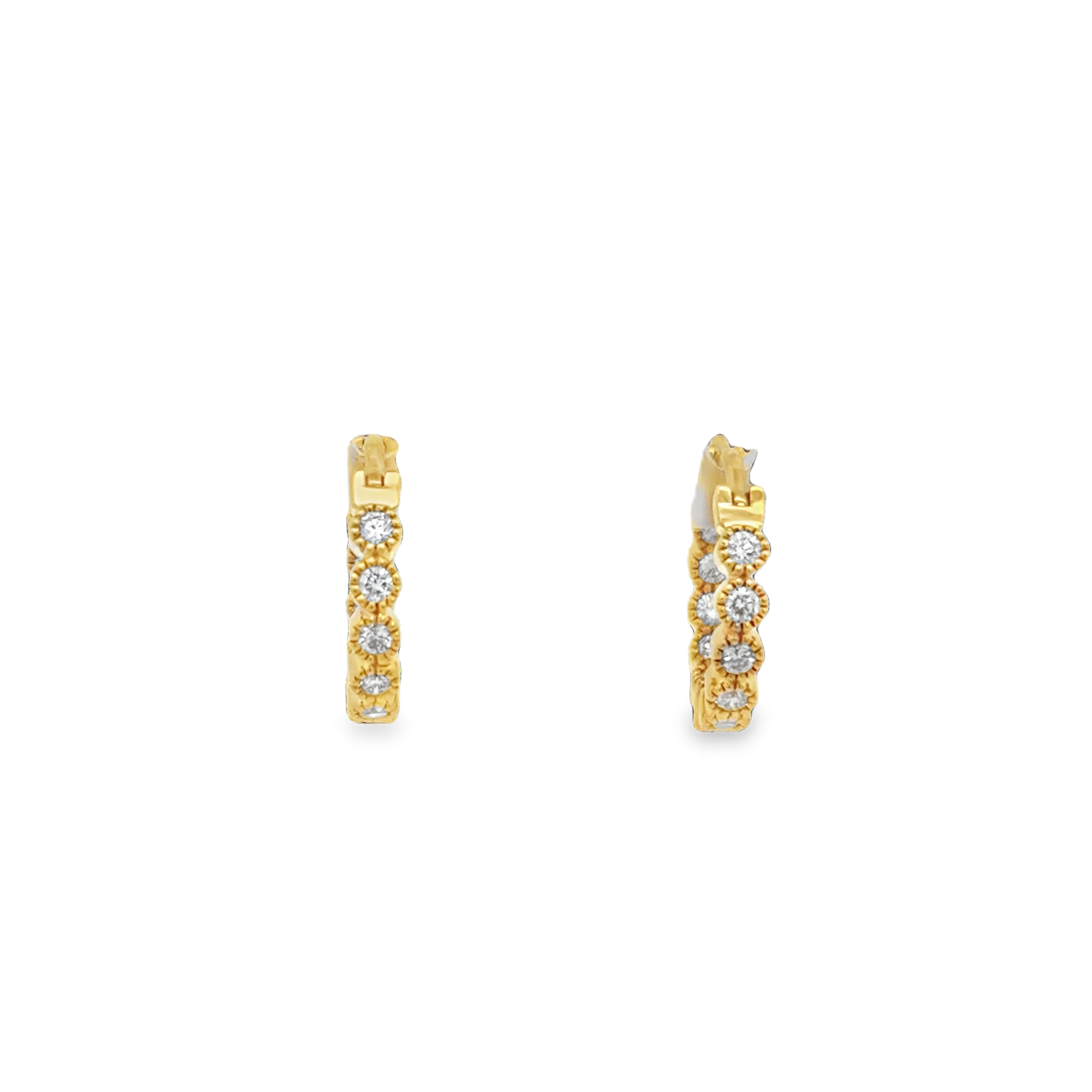 18K YG .45cttw Diamond Huggies by Erica Courtney