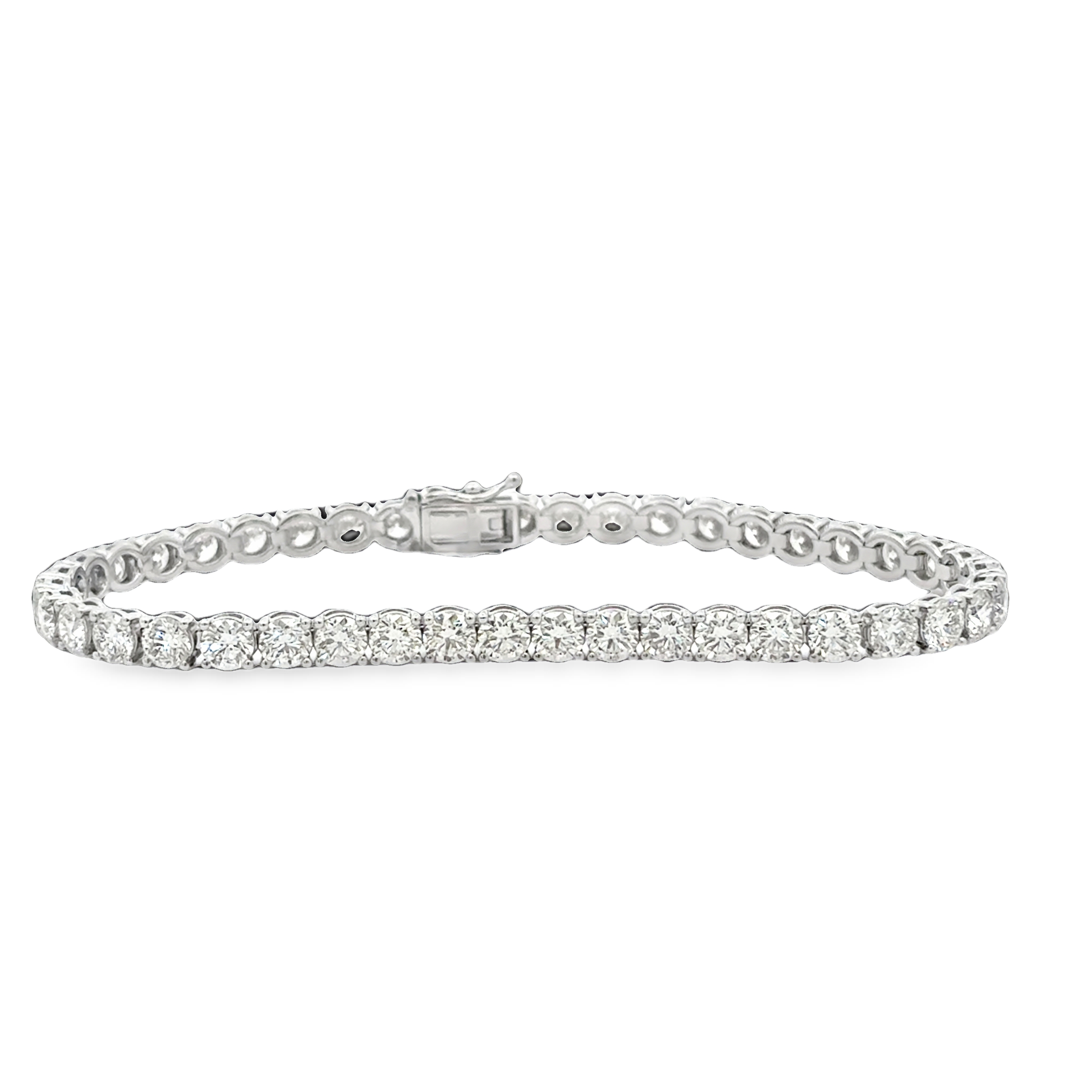 14K WG 10cttw Diamond 4-Prong Tennis Bracelet Main image