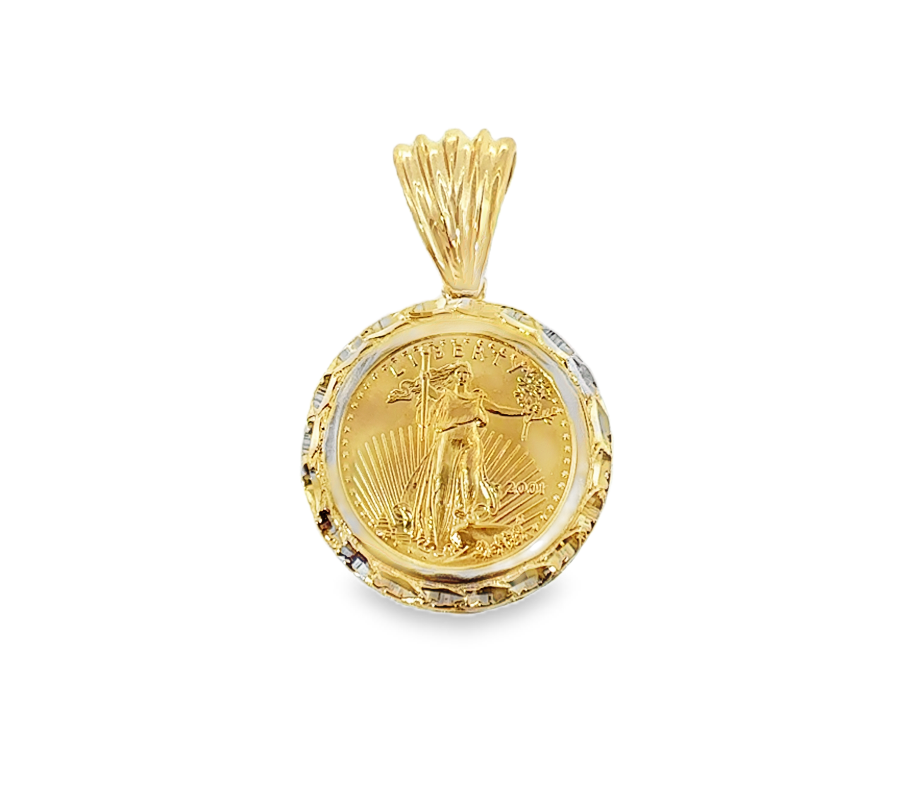 14K Yellow Gold Liberty Coin Pendant