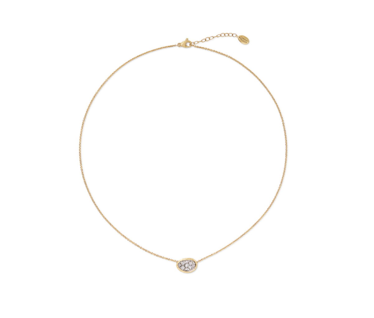 18K Two-Tone Lunaria Alta Small Diamond Pendant Necklace by Marco Bicego