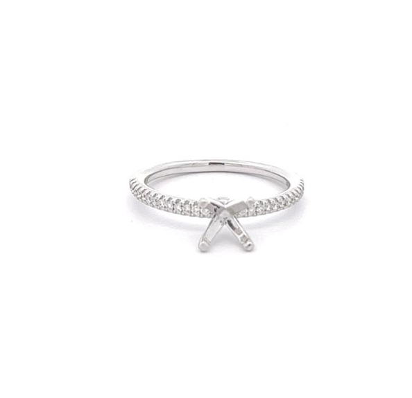 14K WG 1/10cttw Diamond Line Semi-Mount by Diamonds Forever