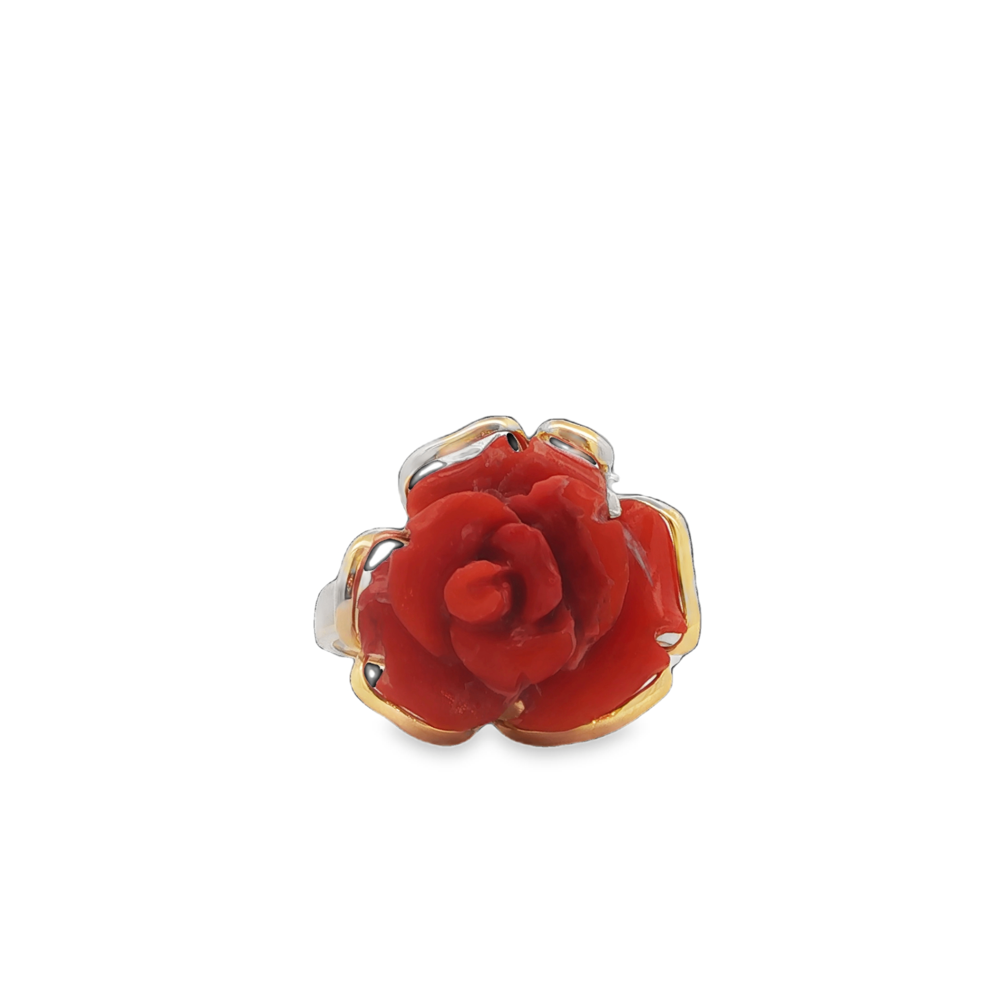14K YG Coral Rose Ring *Estate Item Sold as is, Final Sale*