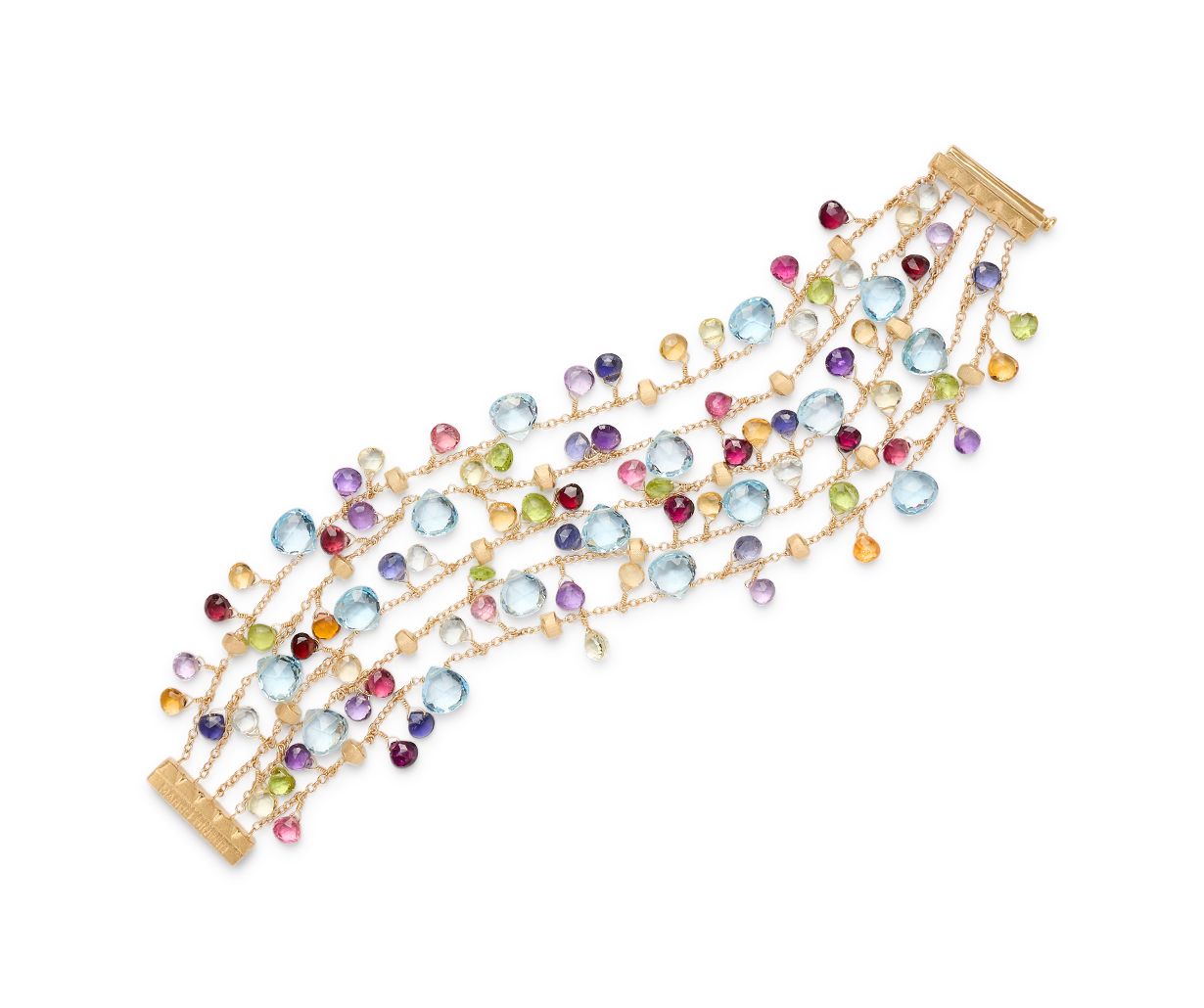 18K YG Paradise 5-Strand Semi-Precious Gemstone Bracelet by Marco Bicego