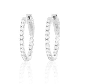 14K WG 1/2cttw Diamond Round Inside Out Hoops Main image