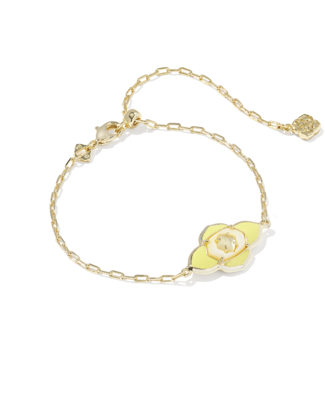 Gold Plated Abbie Medallion Chain Bracelet in Yellow Mix by Kendra Scott
