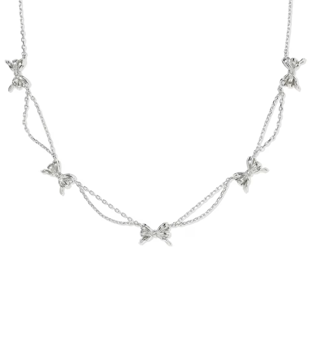 Rhodium Plated Bow Strand Necklace by Kendra Scott