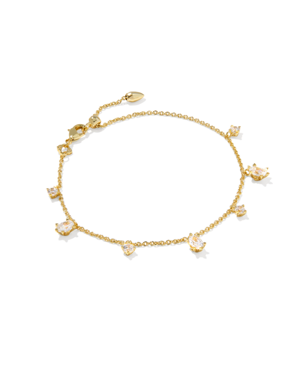 Cailin Gold Plated Delicate Chain Bracelet in White CZ by Kendra Scott Main image