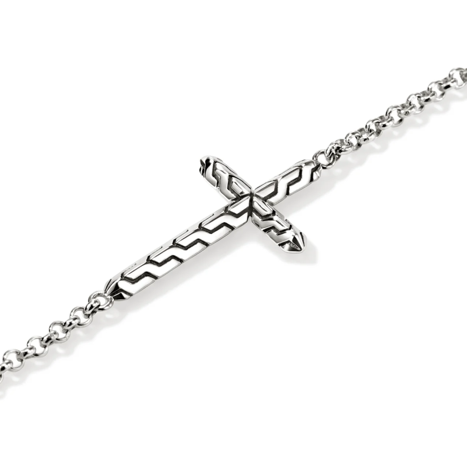 Sterling Silver 2mm Essentials Spiritual Cross Bracelet by John Hardy