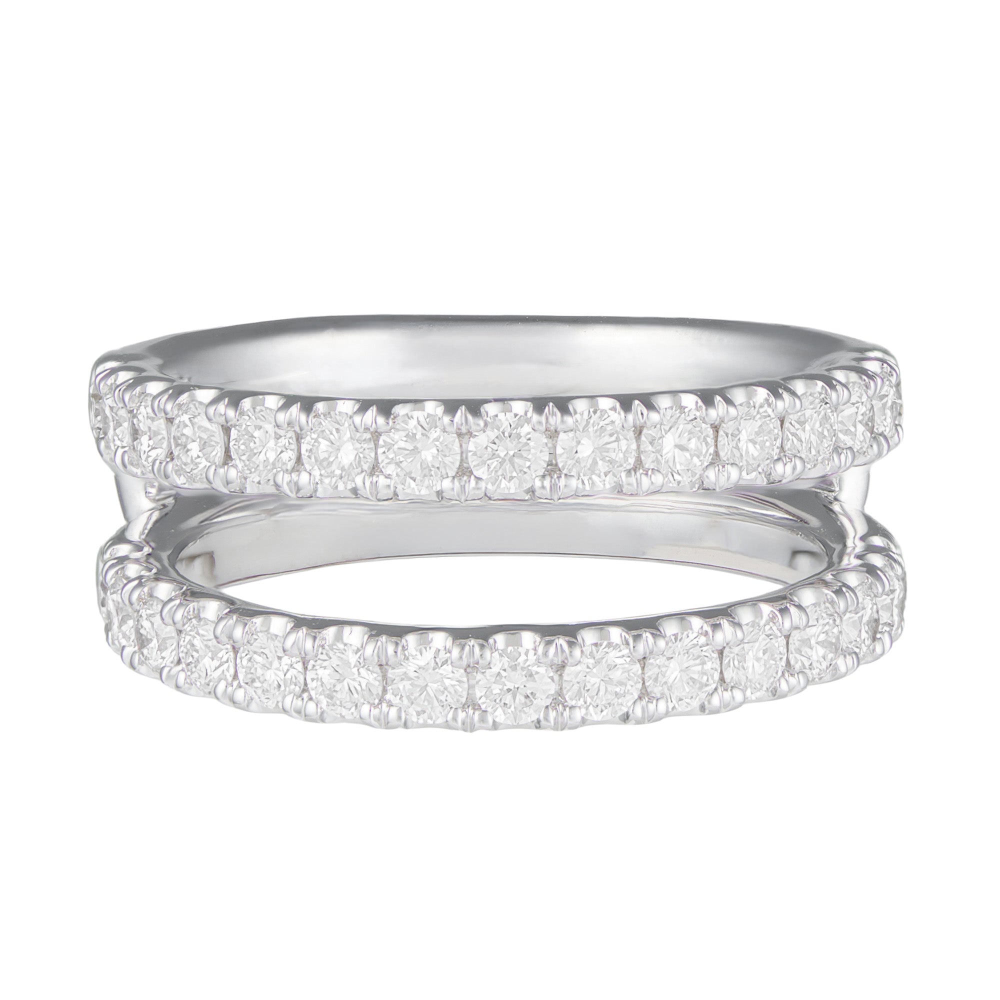 14K White Gold 1cttw Diamond Ring Guard Band by Diamonds Forever Main image