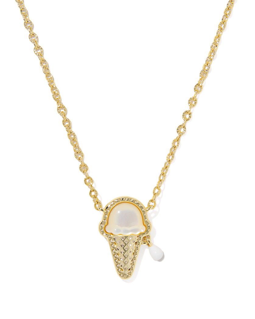 Gold Plated Ice Cream Pendant in Ivory Mother of Pearl by Kendra Scott Main image