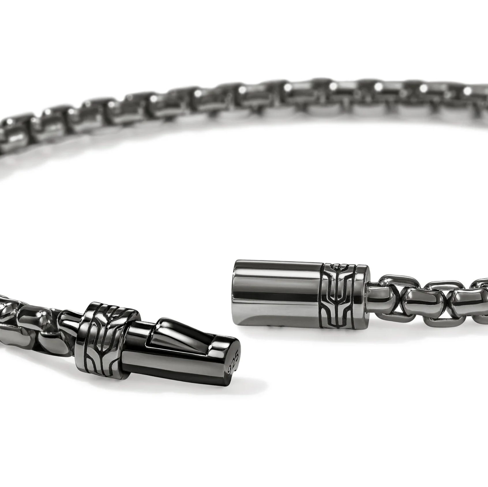 Sterling Silver 3.7mm Box Chain Bracelet with Matte Black Rhodium by John Hardy Secondary image