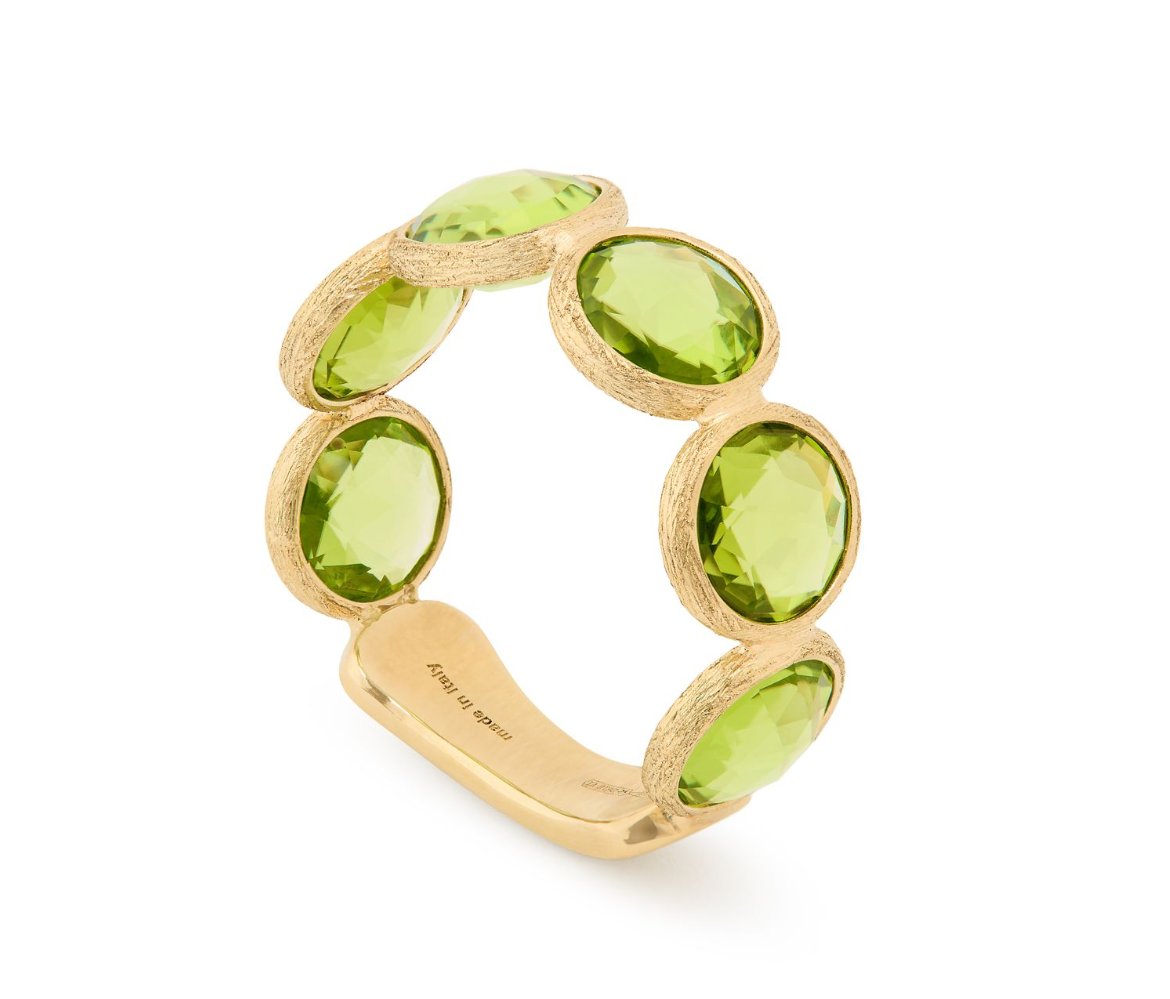 18K Yellow Gold Jaipur Bezel Set Peridot Band by Marco Bicego