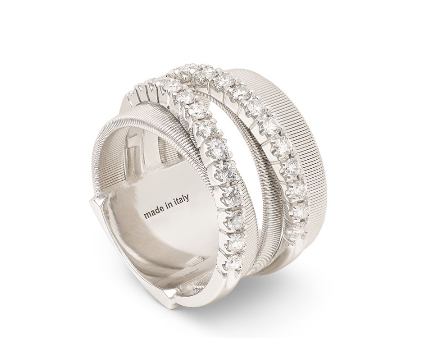 18K WG Masai 5-Strand Ring with Diamonds by Marco Bicego