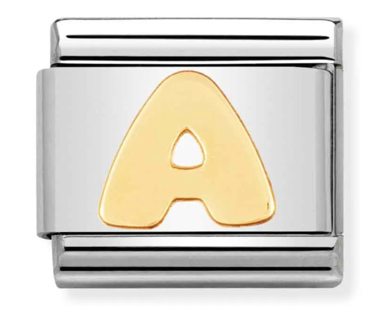 Stainless Steel & 18K Gold Letter A Initial Charm Main image