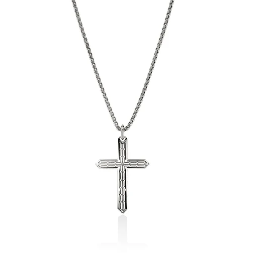 Sterling Silver Men's Essentials Spiritual Cross Pendant by John Hardy
