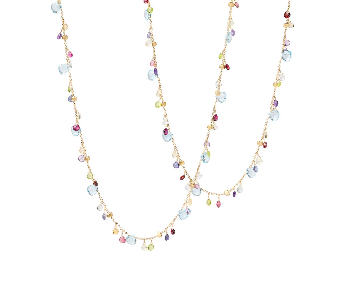 18K YG Paradise Long Semi-Precious Gemstone Necklace by Marco Bicego